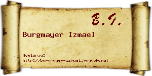 Burgmayer Izmael névjegykártya